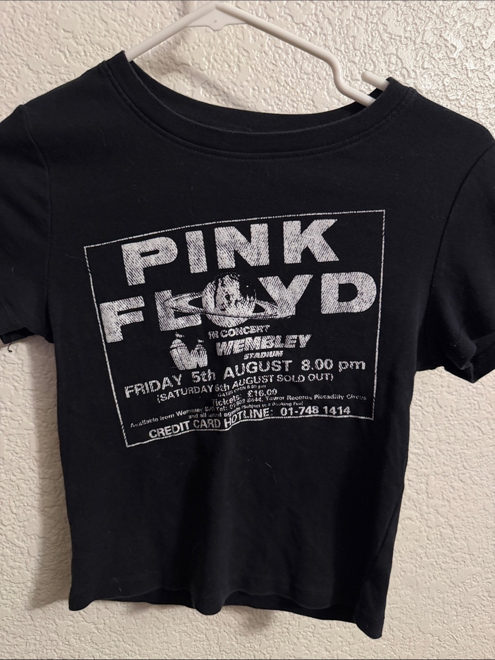 Pink Floyd Black Kids Short Sleeve Tee with White Concert Print